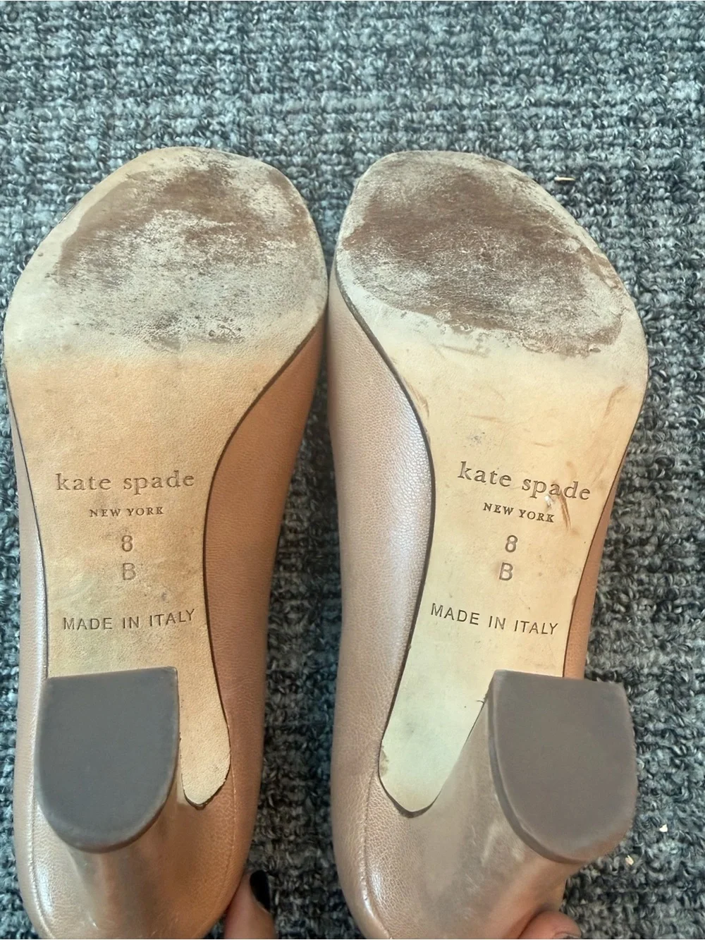 Kate Spade “Zaria” leather beige heels